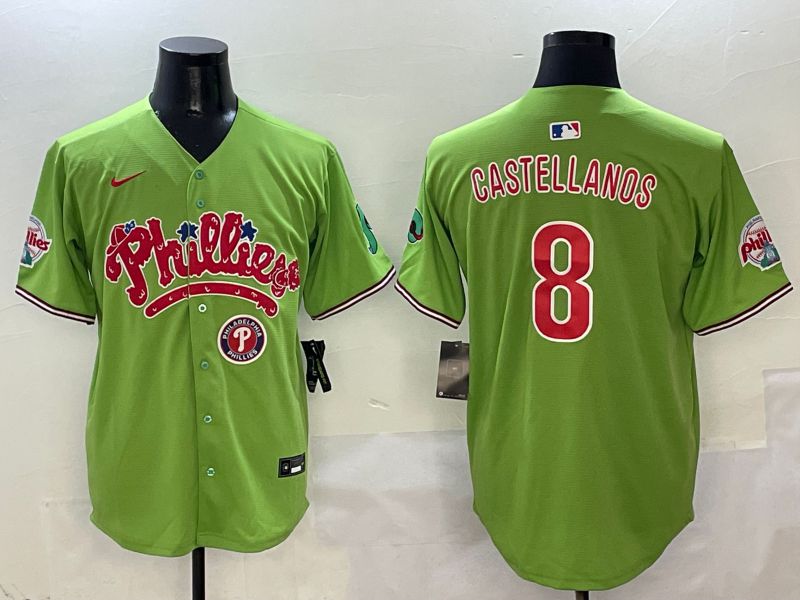 Men Philadelphia Phillies #8 Castellanos Green Five generations Nike 2025 MLB Jersey style 7->philadelphia phillies->MLB Jersey